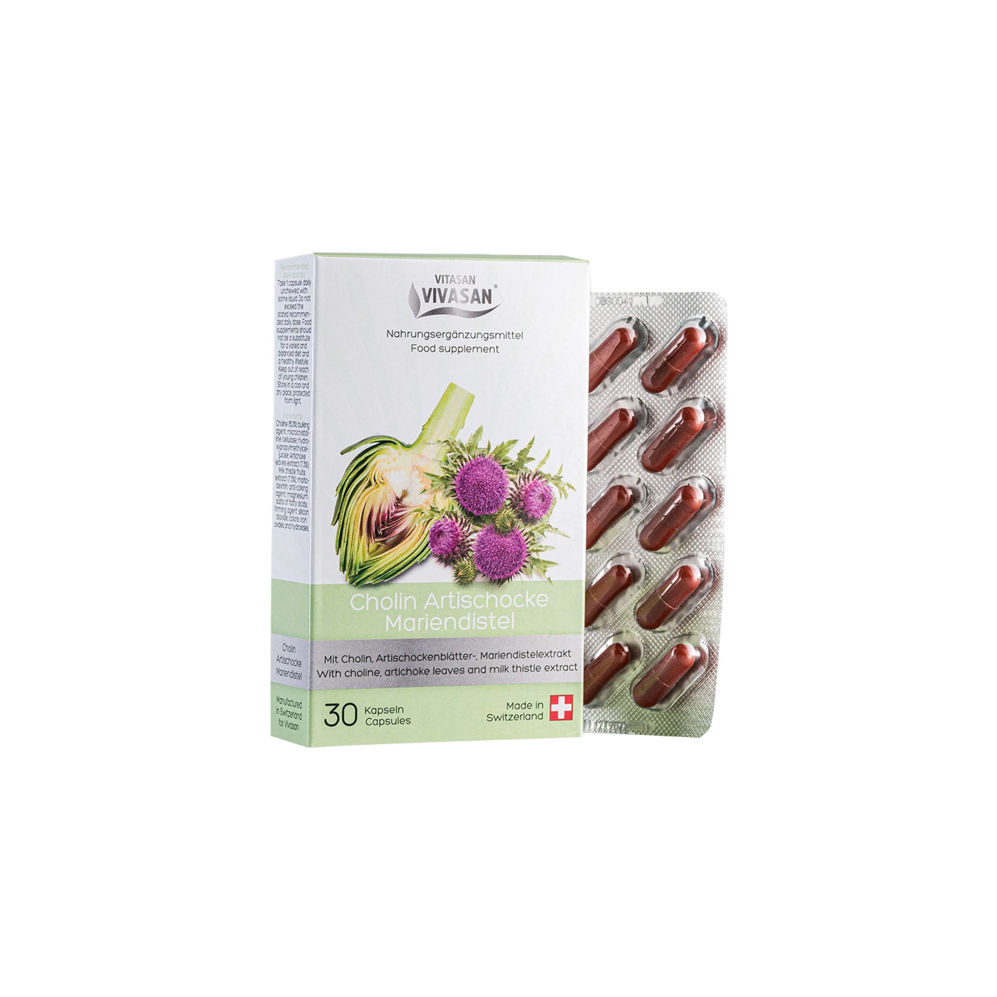 Artichoke Choline Milk Thistle capsules, 30 capsules